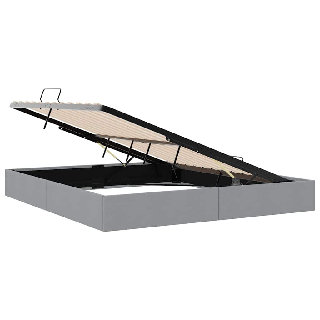 Letto con Contenitore Grigio Chiaro 193 x 203 cm Tessuto | homemem39