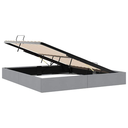 Letto con Contenitore Grigio Chiaro 193 x 203 cm Tessuto | homemem39
