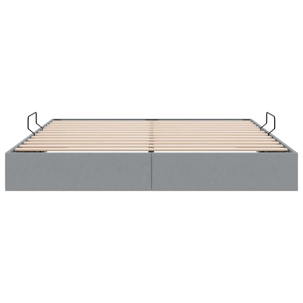 Letto con Contenitore Grigio Chiaro 193 x 203 cm Tessuto | homemem39