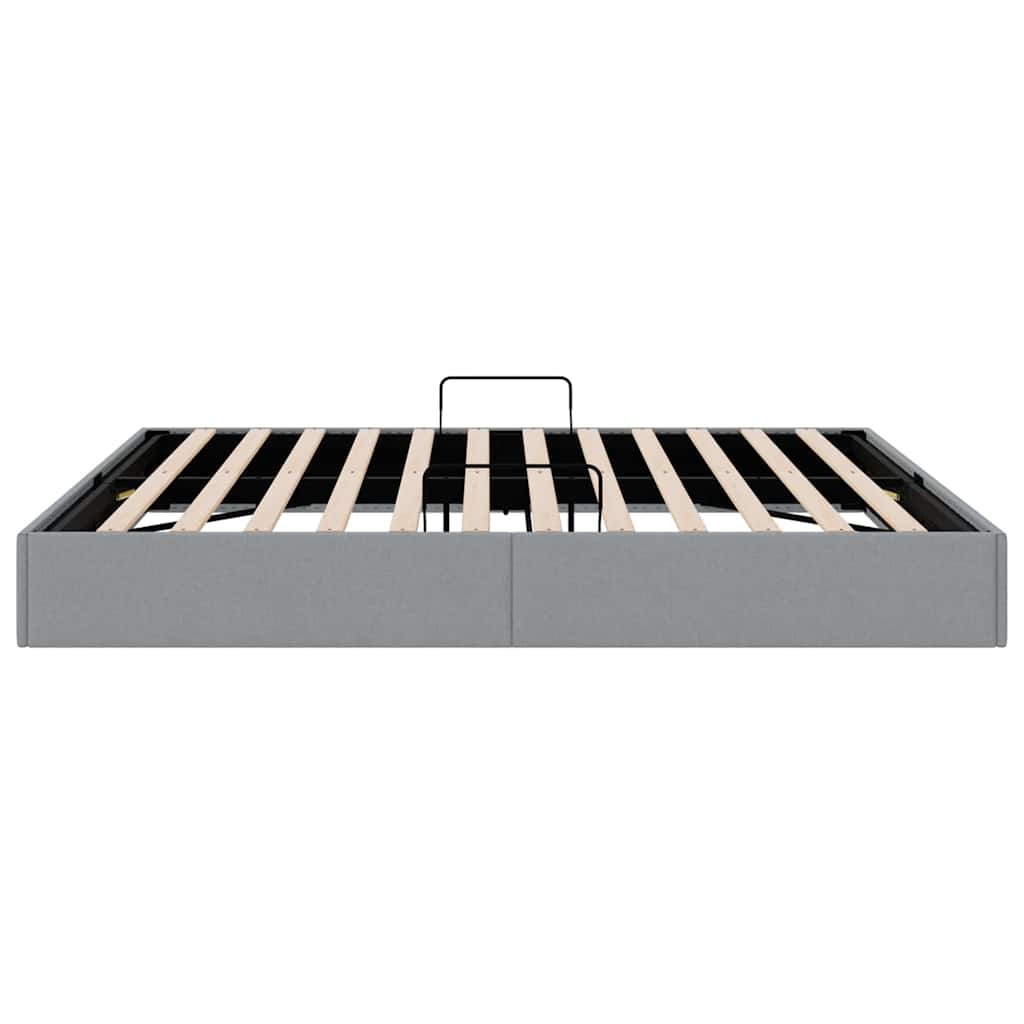 Letto con Contenitore Grigio Chiaro 193 x 203 cm Tessuto | homemem39