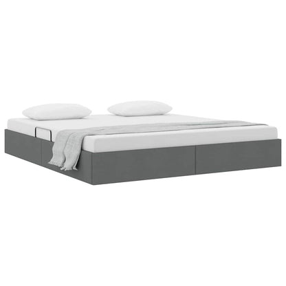 Letto con Contenitore Grigio Scuro 193 x 203 cm Tessuto | homemem39