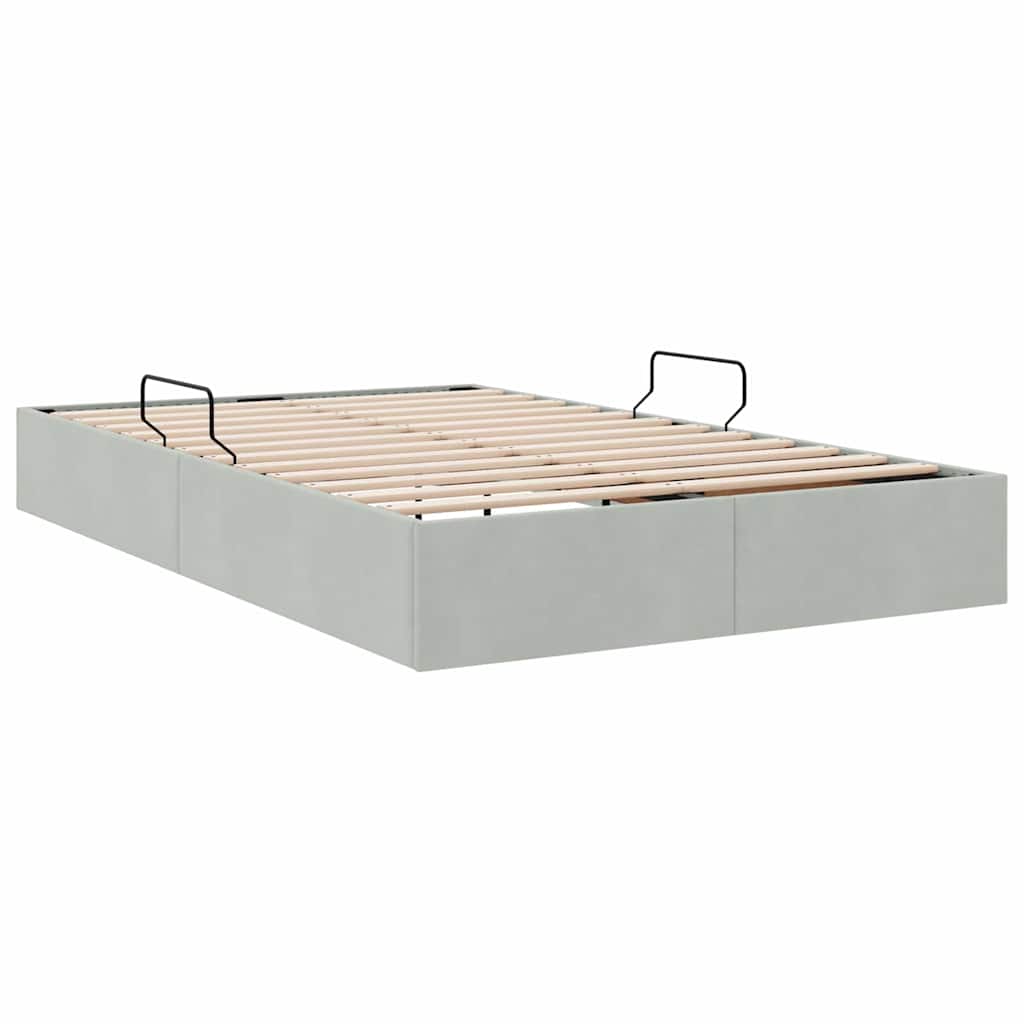 Letto con Contenitore Grigio chiaro 120 x 200 cm Velluto