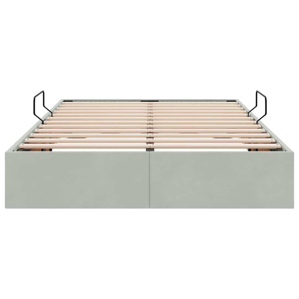 Letto con Contenitore Grigio chiaro 120 x 200 cm Velluto