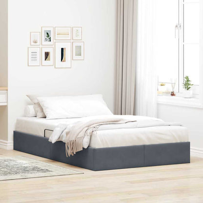 Letto con Contenitore Grigio scuro 120 x 200 cm Velluto
