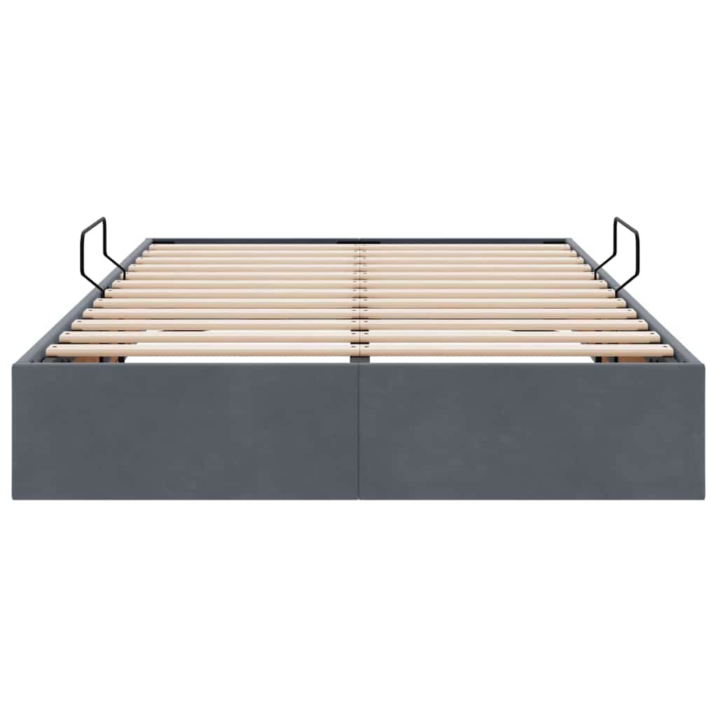 Letto con Contenitore Grigio scuro 120 x 200 cm Velluto