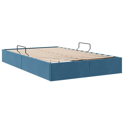 Letto con Contenitore Blu Scuro 120 x 200 cm Velluto