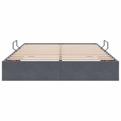 Letto con Contenitore Grigio scuro 140 x 200 cm Velluto