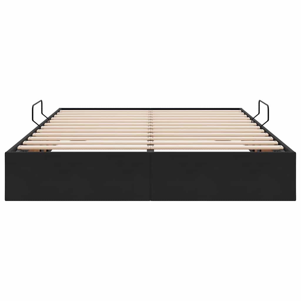 Letto con Contenitore con materasso Nero 140 x 200 cm Velluto