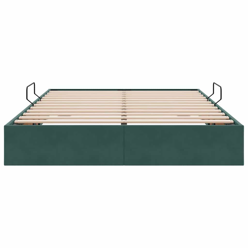 Letto con Contenitore Verde Scuro 140 x 200 cm Velluto