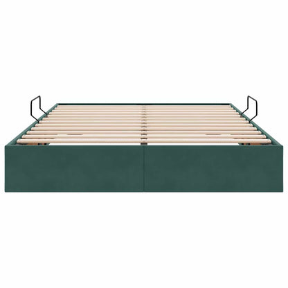 Letto con Contenitore Verde Scuro 140 x 200 cm Velluto