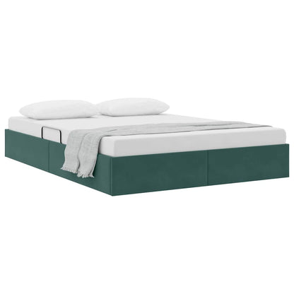 Letto con Contenitore Verde Scuro 140 x 200 cm Velluto