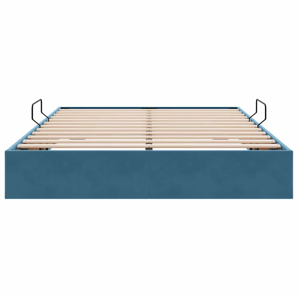 Letto con Contenitore Blu Scuro 140 x 200 cm Velluto