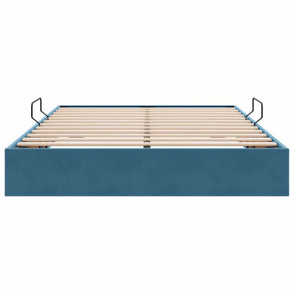 Letto con Contenitore Blu Scuro 140 x 200 cm Velluto
