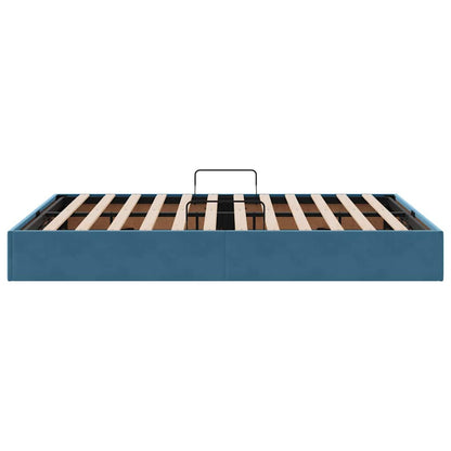Letto con Contenitore Blu Scuro 140 x 200 cm Velluto