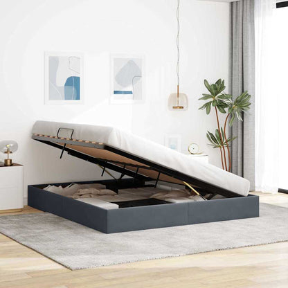 Letto con Contenitore Grigio scuro 160 x 200 cm Velluto