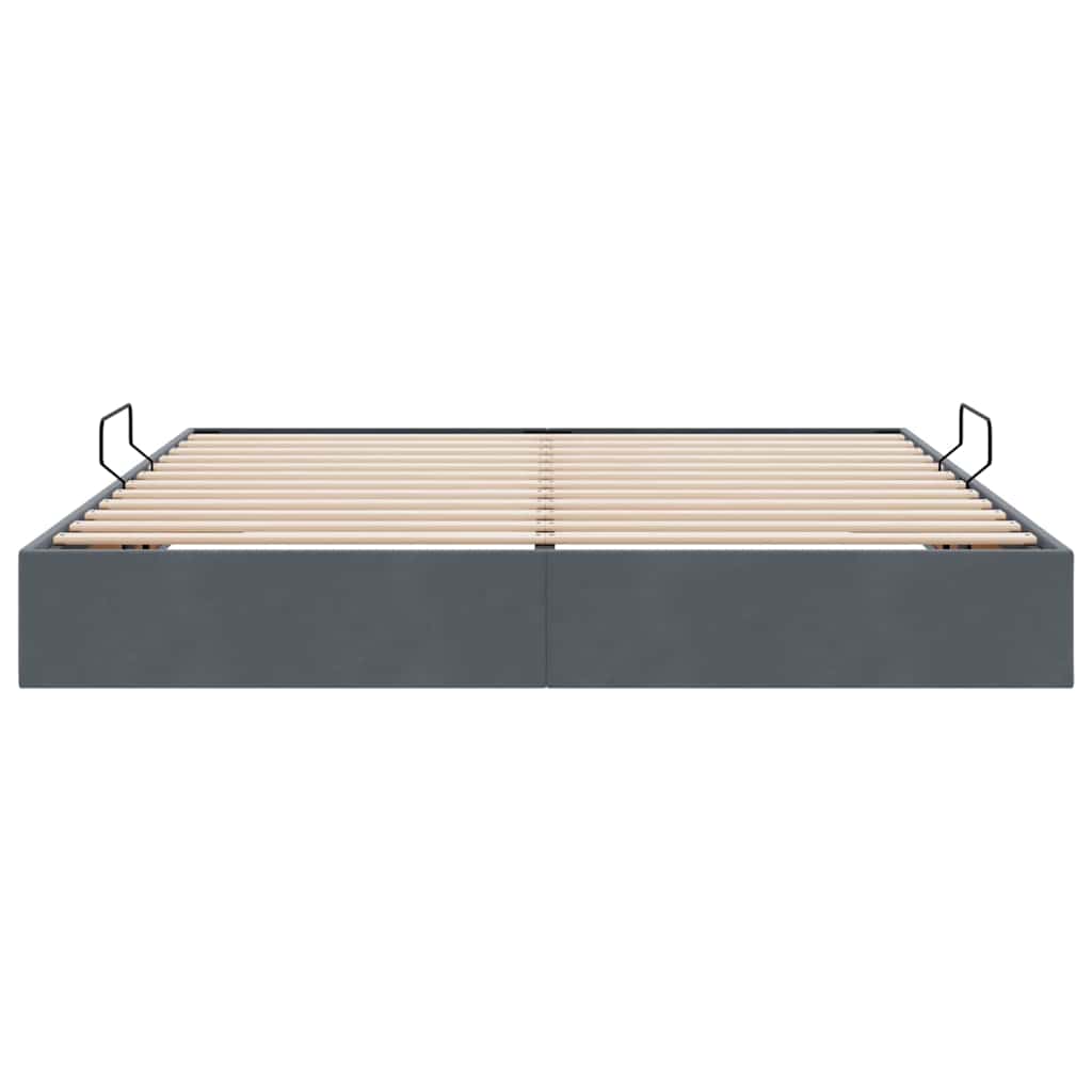 Letto con Contenitore Grigio scuro 160 x 200 cm Velluto