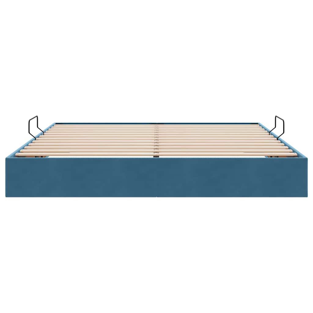 Letto con Contenitore Blu Scuro 160 x 200 cm Velluto