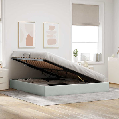 Letto con Contenitore Grigio chiaro 180 x 200 cm Velluto