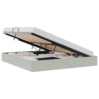 Letto con Contenitore Grigio chiaro 180 x 200 cm Velluto