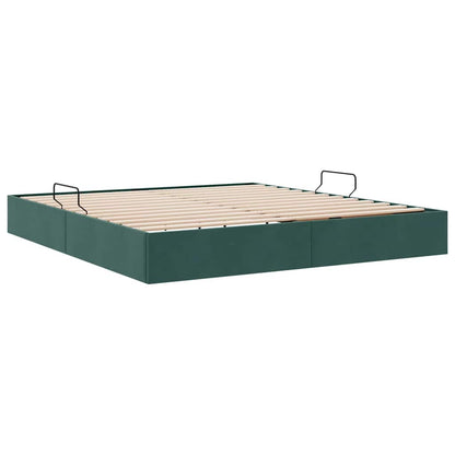 Letto con Contenitore Verde Scuro 180 x 200 cm Velluto