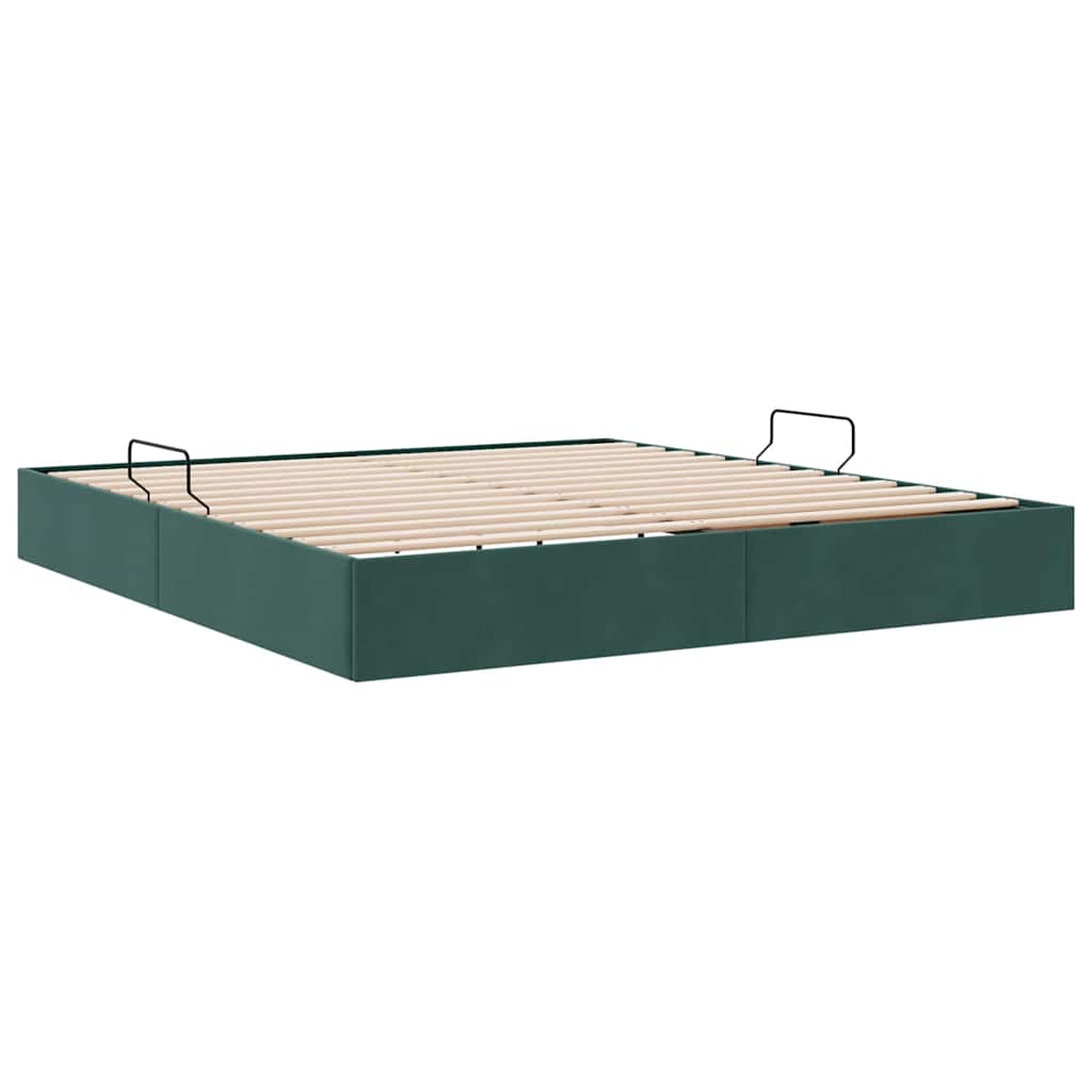 Letto con Contenitore Verde Scuro 180 x 200 cm Velluto