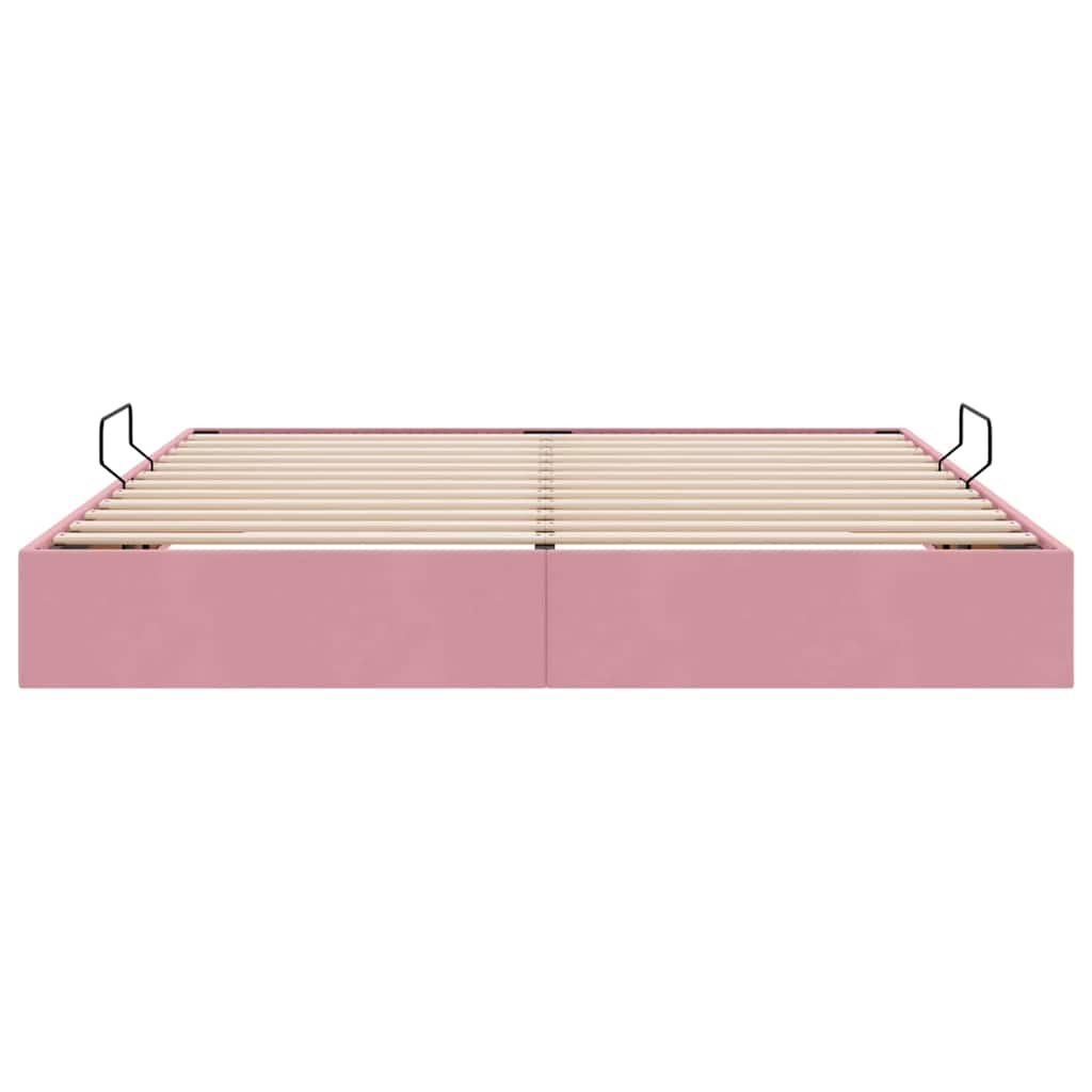 Letto con Contenitore con materasso Rosa 180 x 200 cm Velluto