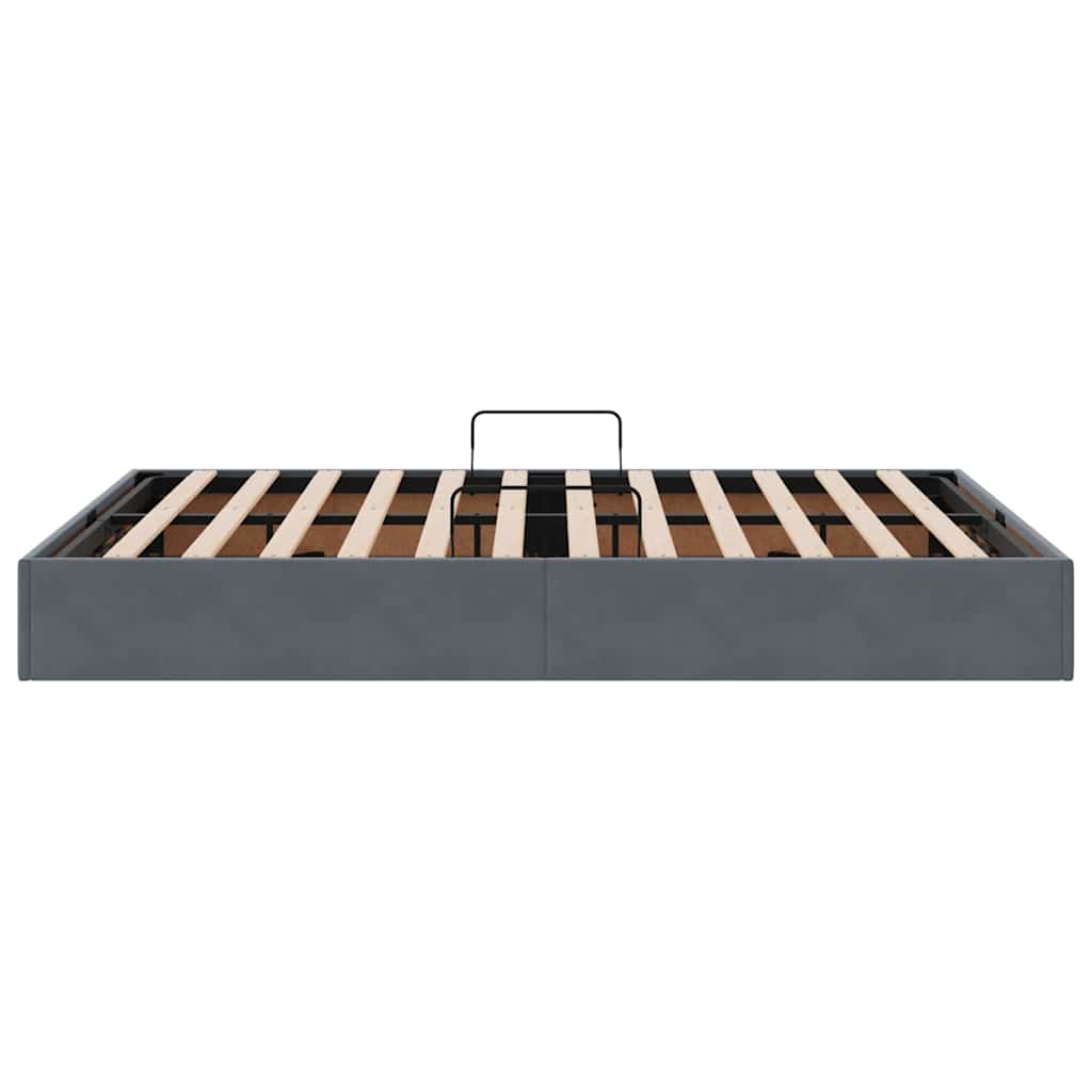 Letto con Contenitore Grigio Scuro 135 x 190 cm Velluto | homemem39