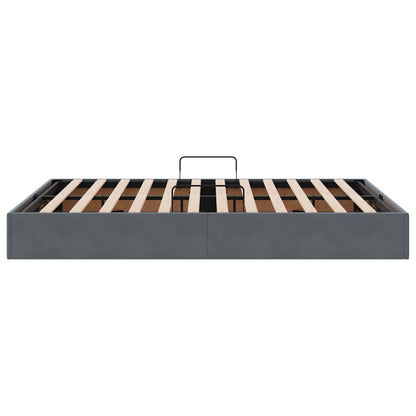 Letto con Contenitore Grigio Scuro 135 x 190 cm Velluto | homemem39