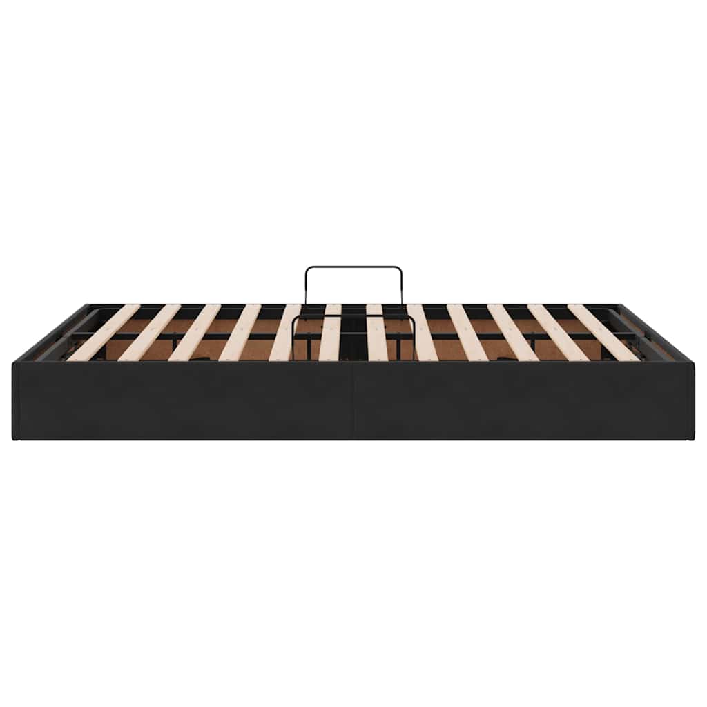 Letto con Contenitore Nero 135 x 190 cm Velluto | homemem39