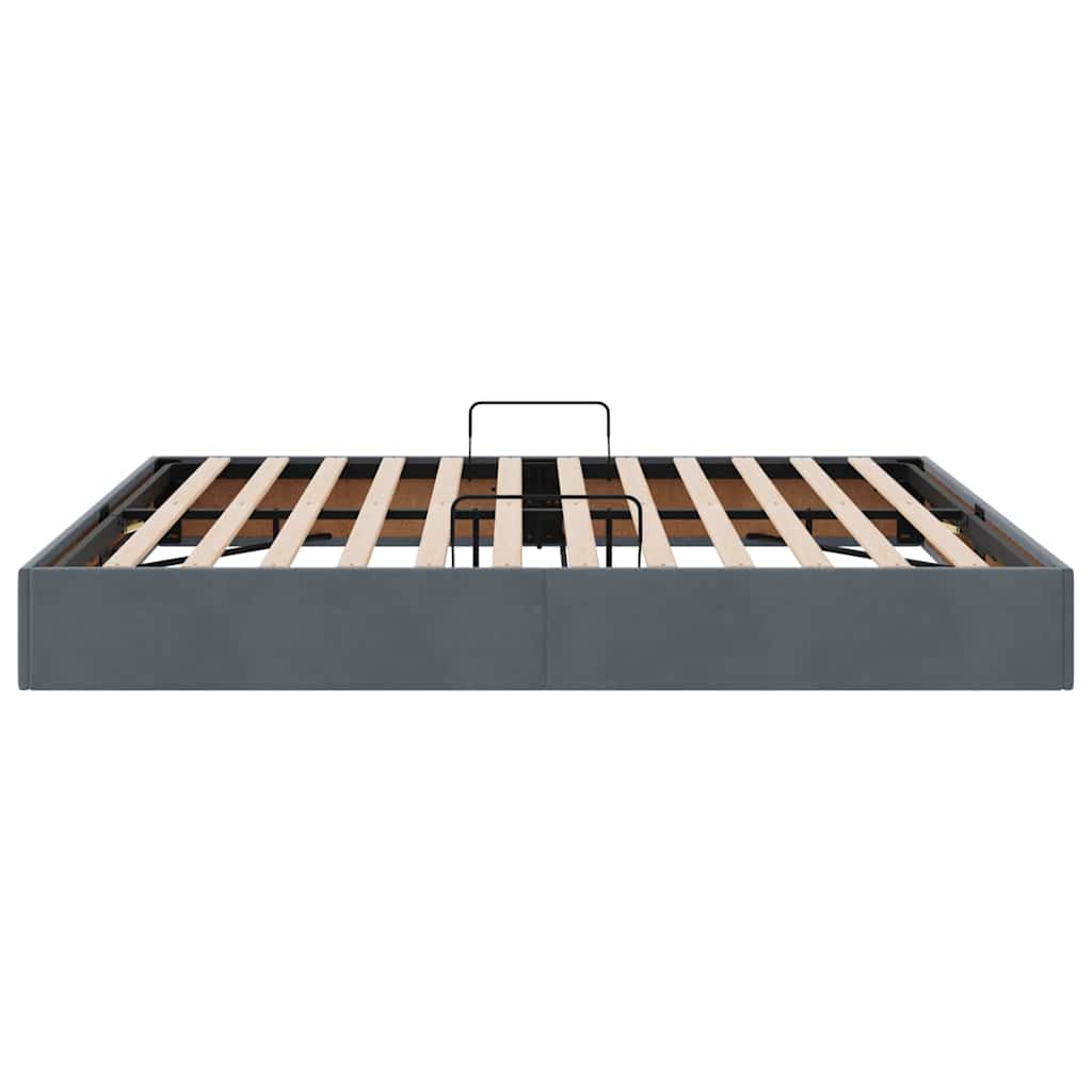 Letto con Contenitore Grigio Scuro 180 x 200 cm Velluto | homemem39