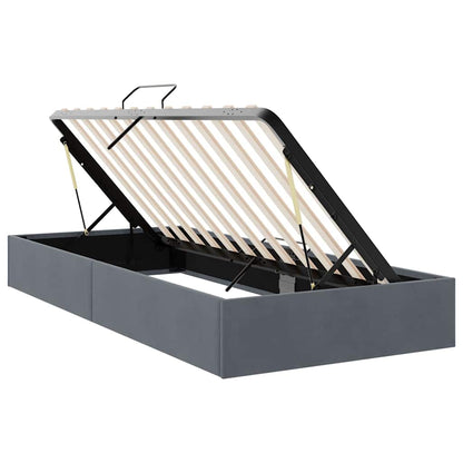 Letto con Contenitore Grigio Scuro 100 x 190 cm Velluto | homemem39
