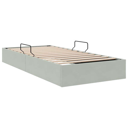 Letto con Contenitore Grigio Chiaro 100 x 203 cm Velluto | homemem39
