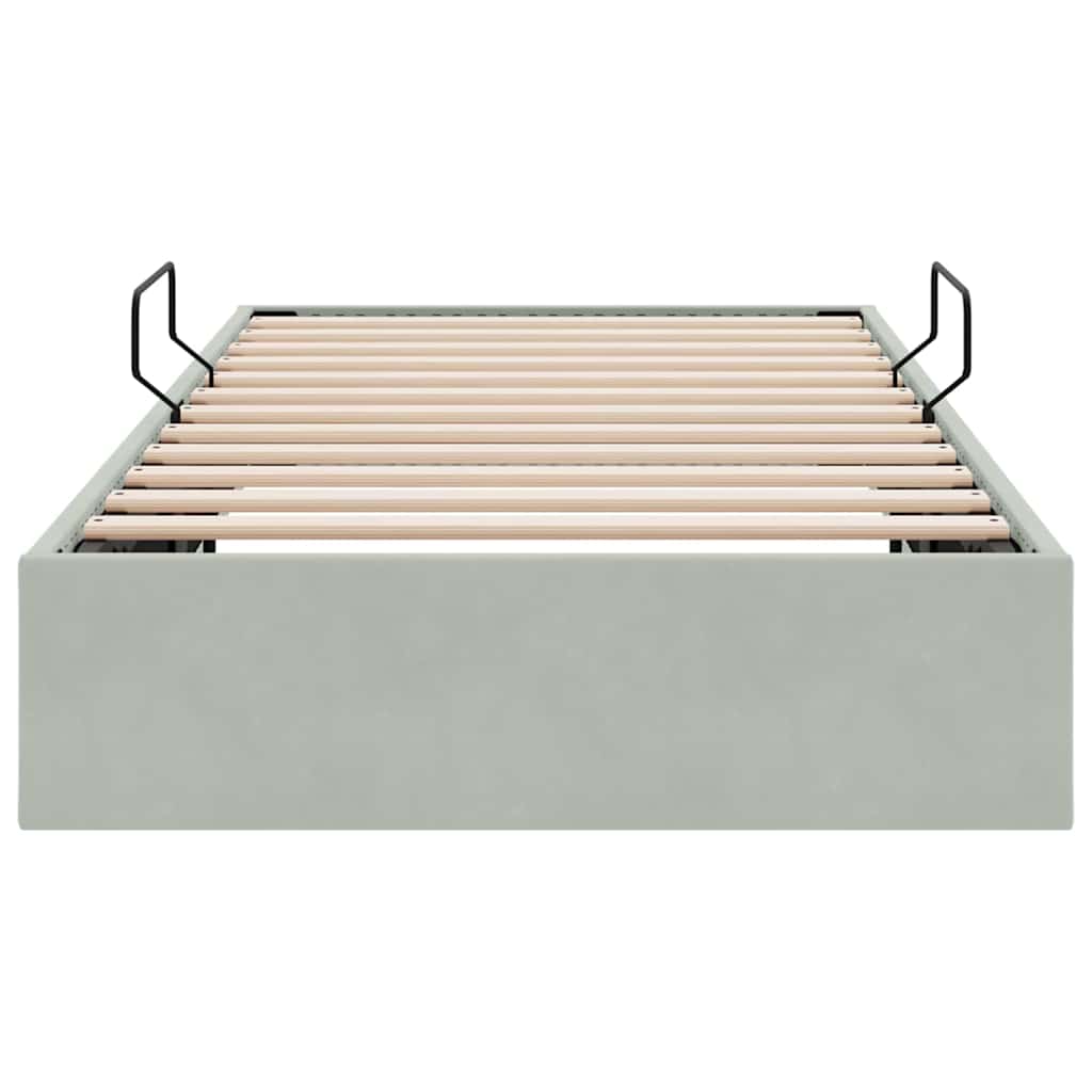Letto con Contenitore Grigio Chiaro 100 x 203 cm Velluto | homemem39