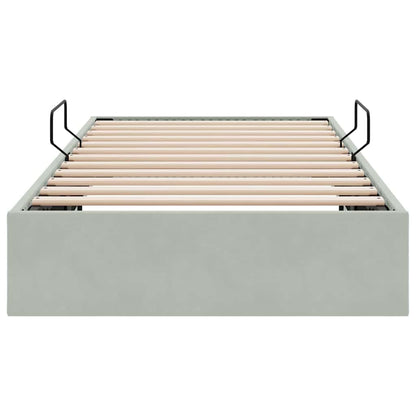 Letto con Contenitore Grigio Chiaro 100 x 203 cm Velluto | homemem39