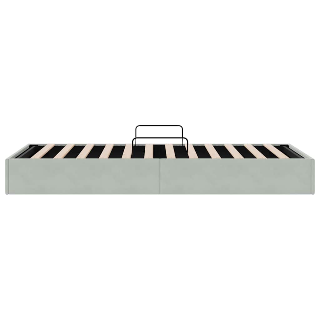 Letto con Contenitore Grigio Chiaro 100 x 203 cm Velluto | homemem39