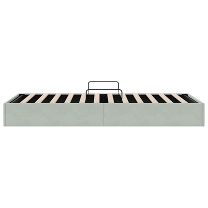 Letto con Contenitore Grigio Chiaro 100 x 203 cm Velluto | homemem39