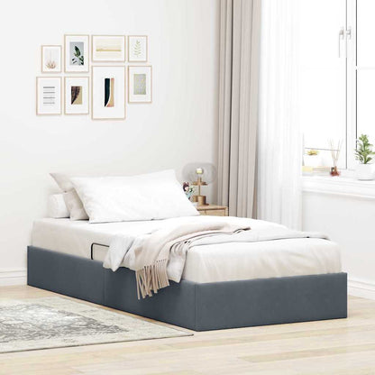 Letto con Contenitore Grigio Scuro 100 x 203 cm Velluto | homemem39
