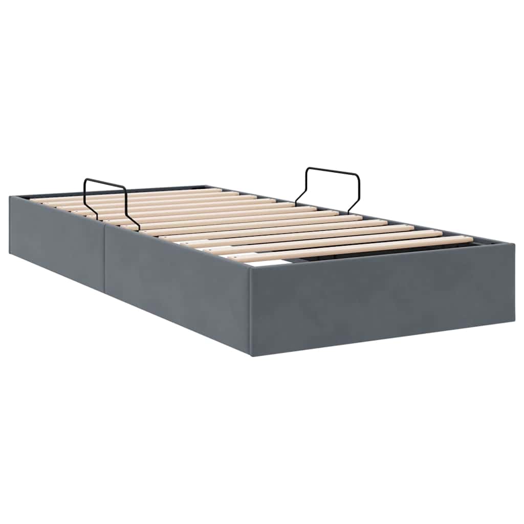 Letto con Contenitore Grigio Scuro 100 x 203 cm Velluto | homemem39