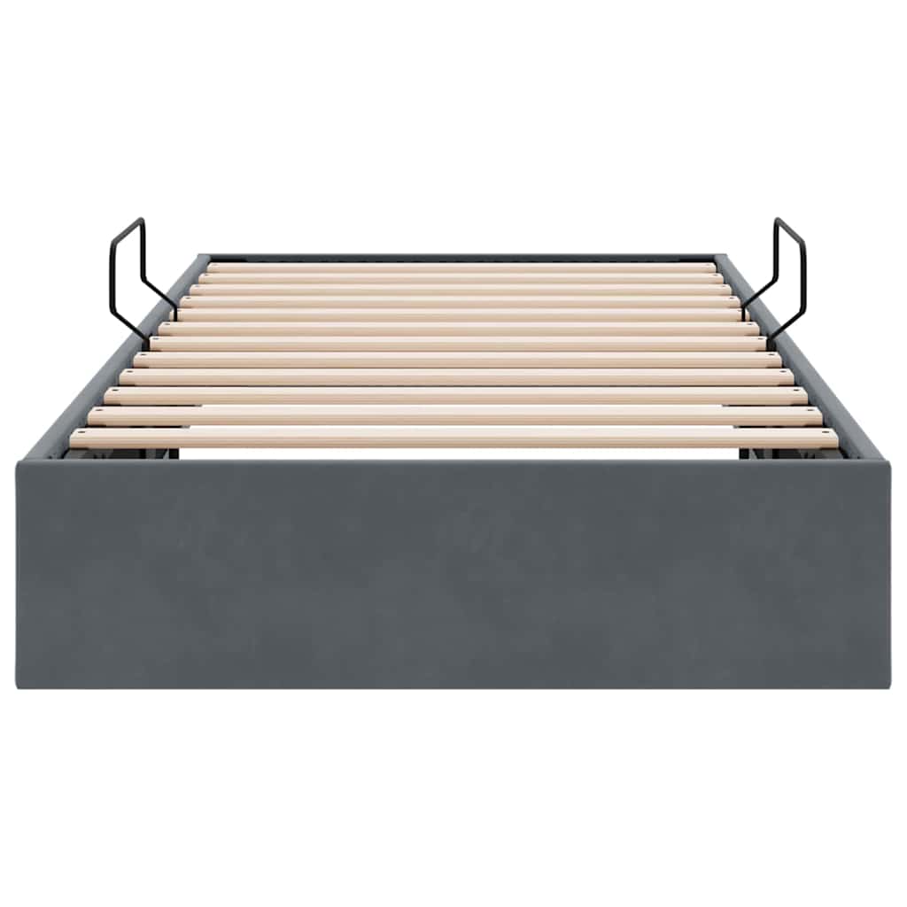 Letto con Contenitore Grigio Scuro 100 x 203 cm Velluto | homemem39