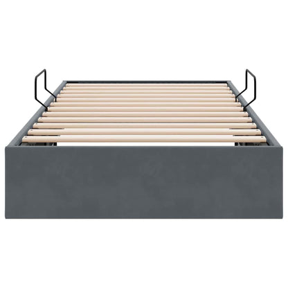 Letto con Contenitore Grigio Scuro 100 x 203 cm Velluto | homemem39