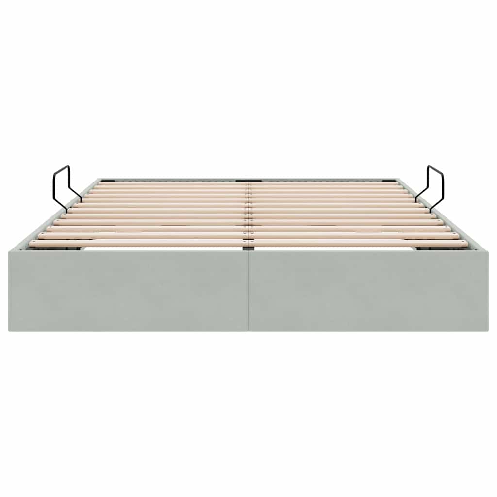 Letto con Contenitore Grigio Chiaro 137 x 190 cm Velluto