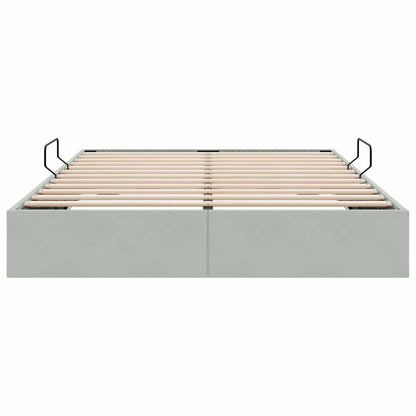 Letto con Contenitore Grigio Chiaro 137 x 190 cm Velluto