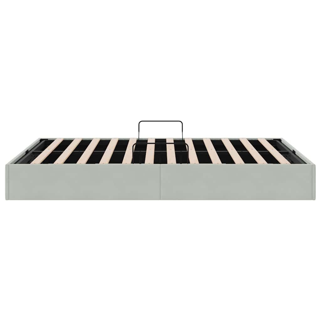 Letto con Contenitore Grigio Chiaro 137 x 190 cm Velluto | homemem39
