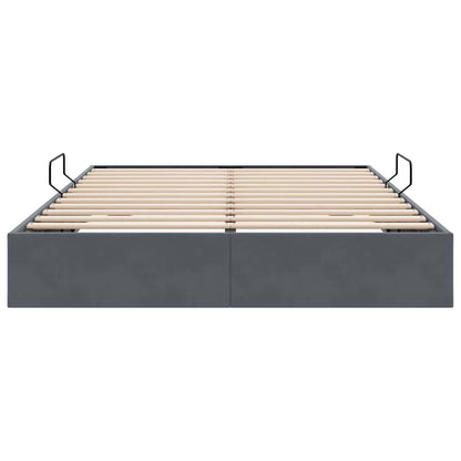 Letto con Contenitore Grigio Scuro 137 x 190 cm Velluto | homemem39