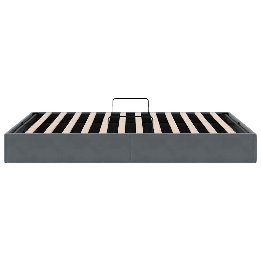 Letto con Contenitore Grigio Scuro 137 x 190 cm Velluto | homemem39