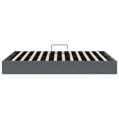 Letto con Contenitore Grigio Scuro 137 x 190 cm Velluto | homemem39