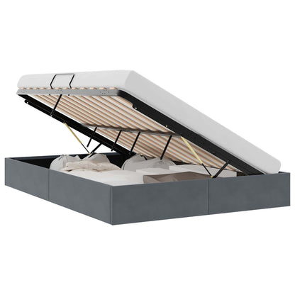 Letto con Contenitore Grigio Scuro 153 x 203 cm Velluto | homemem39