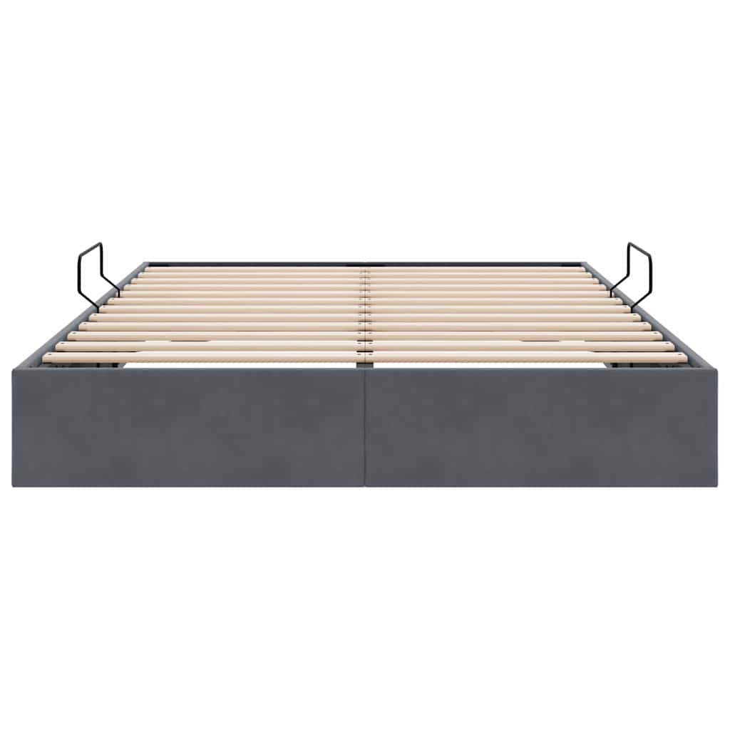Letto con Contenitore Grigio Scuro 153 x 203 cm Velluto | homemem39