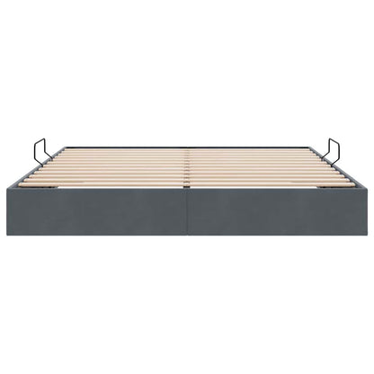 Letto con Contenitore Grigio Scuro 193 x 203 cm Velluto | homemem39