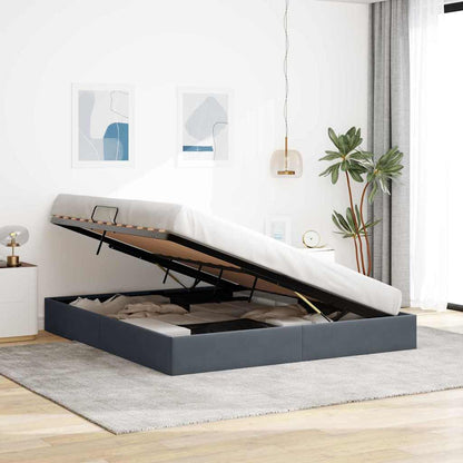 Letto con Contenitore Grigio Scuro 183 x 213 cm Velluto | homemem39